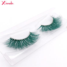 Load image into Gallery viewer, New 9D green mink color lashes wholesale natural long fluffy individual dramatic colorful false eyelashes Makeup Extension Tools