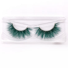 Load image into Gallery viewer, New 9D green mink color lashes wholesale natural long fluffy individual dramatic colorful false eyelashes Makeup Extension Tools