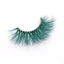 Load image into Gallery viewer, New 9D green mink color lashes wholesale natural long fluffy individual dramatic colorful false eyelashes Makeup Extension Tools