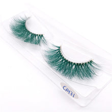 Load image into Gallery viewer, New 9D green mink color lashes wholesale natural long fluffy individual dramatic colorful false eyelashes Makeup Extension Tools