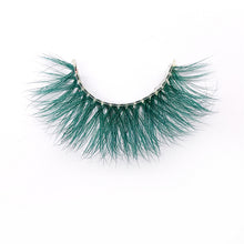 Load image into Gallery viewer, New 9D green mink color lashes wholesale natural long fluffy individual dramatic colorful false eyelashes Makeup Extension Tools