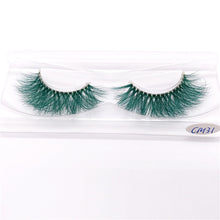 Load image into Gallery viewer, New 9D green mink color lashes wholesale natural long fluffy individual dramatic colorful false eyelashes Makeup Extension Tools
