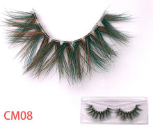 Load image into Gallery viewer, New 9D green mink color lashes wholesale natural long fluffy individual dramatic colorful false eyelashes Makeup Extension Tools