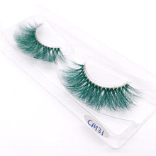 Load image into Gallery viewer, New 9D green mink color lashes wholesale natural long fluffy individual dramatic colorful false eyelashes Makeup Extension Tools