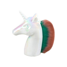 Load image into Gallery viewer, white green unicorn makeup brush