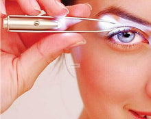 Load image into Gallery viewer, 1pc Stainless Steel LED Eyebrow Tweezer Make Up Led Light Eyelash Remover Face Hair Removal Tools