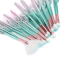 Load image into Gallery viewer, Cactus Make Up Brush 10 pc Set