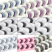 Load image into Gallery viewer, 5 Pairs Color Glitter Diamond Eyelashes False Lashes