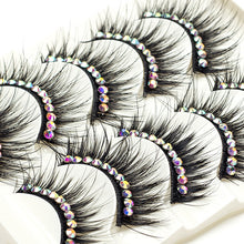 Load image into Gallery viewer, 5 Pairs Color Glitter Diamond Eyelashes False Lashes
